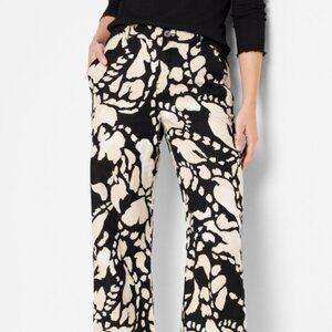 NWT NIC+ZOE Black & White Evening Petal Wide-Leg Pant Size 16